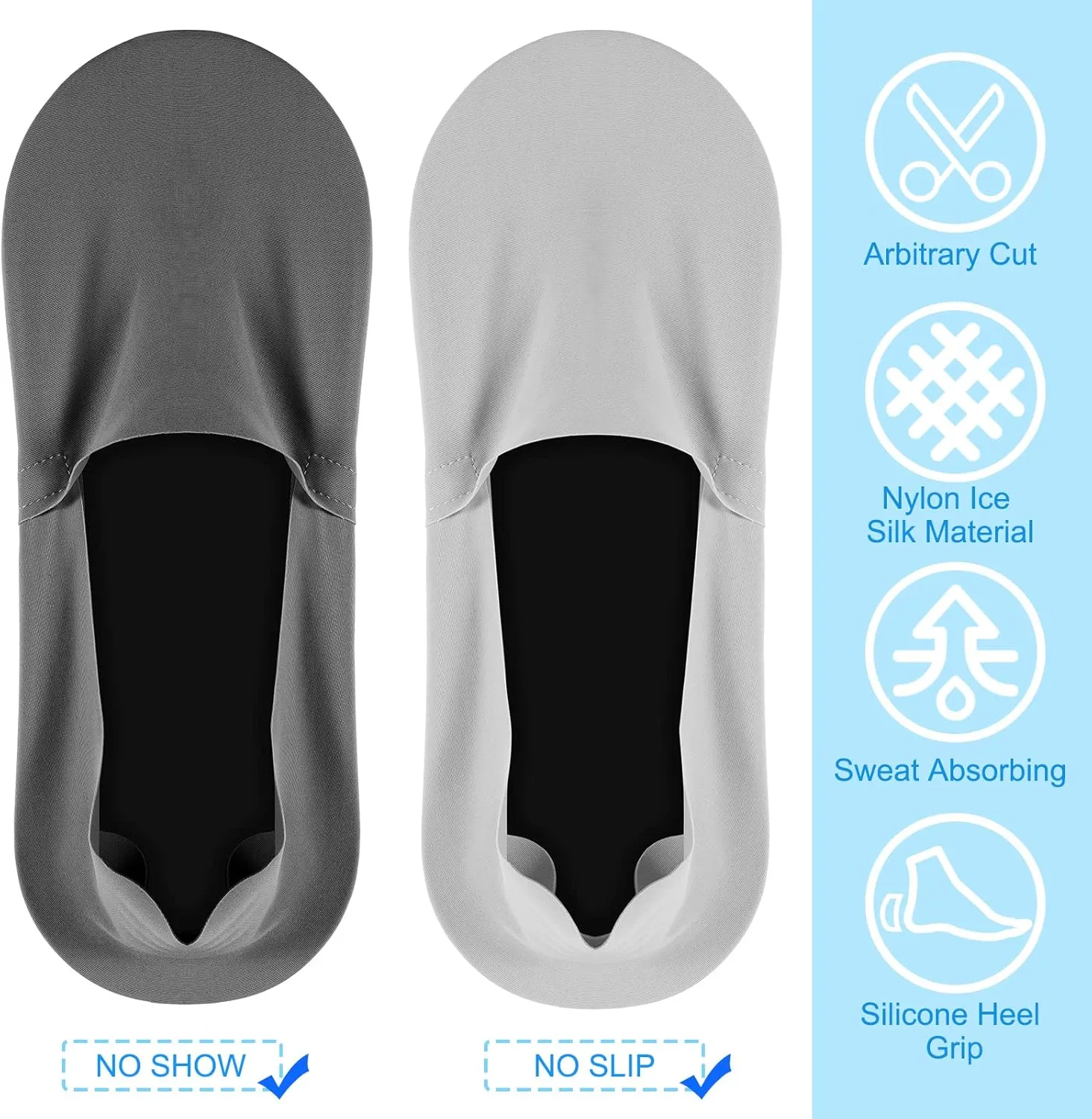 10 Pairs No Show Socks Women Men Low Cut Liner Socks Ice Silk Socks Nonslip Liner Socks Invisible Socks Thin Socks