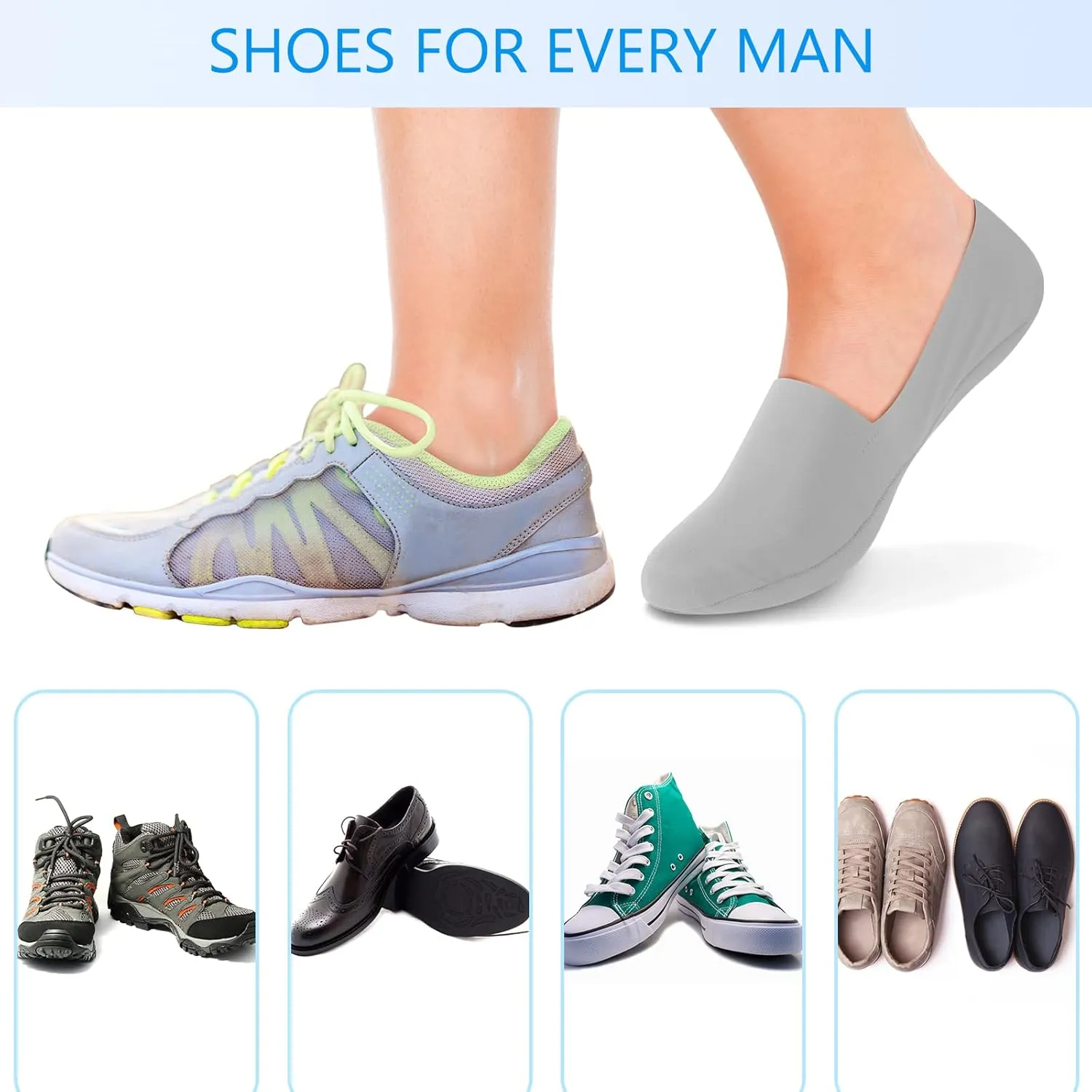 10 Pairs No Show Socks Women Men Low Cut Liner Socks Ice Silk Socks Nonslip Liner Socks Invisible Socks Thin Socks