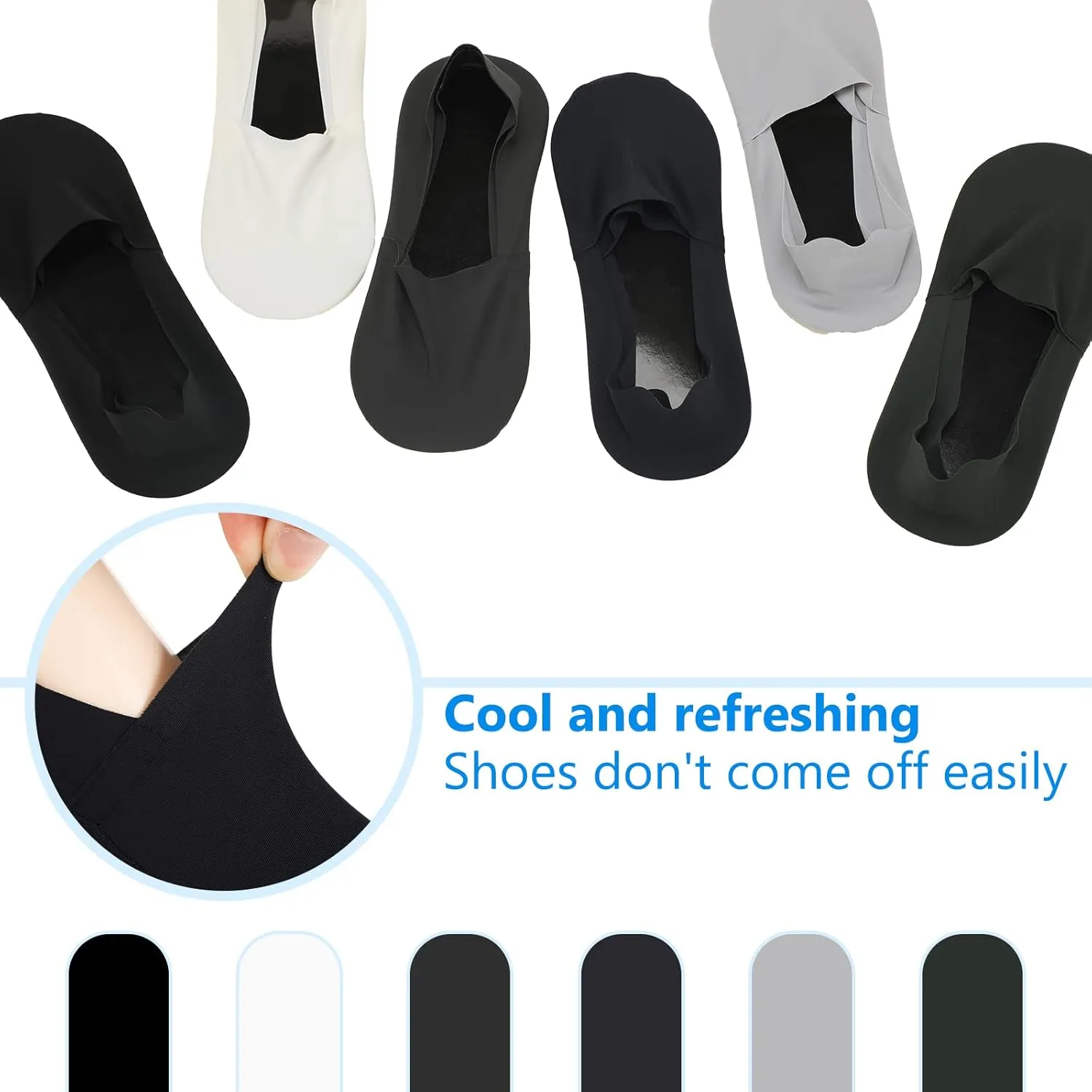 10 Pairs No Show Socks Women Men Low Cut Liner Socks Ice Silk Socks Nonslip Liner Socks Invisible Socks Thin Socks