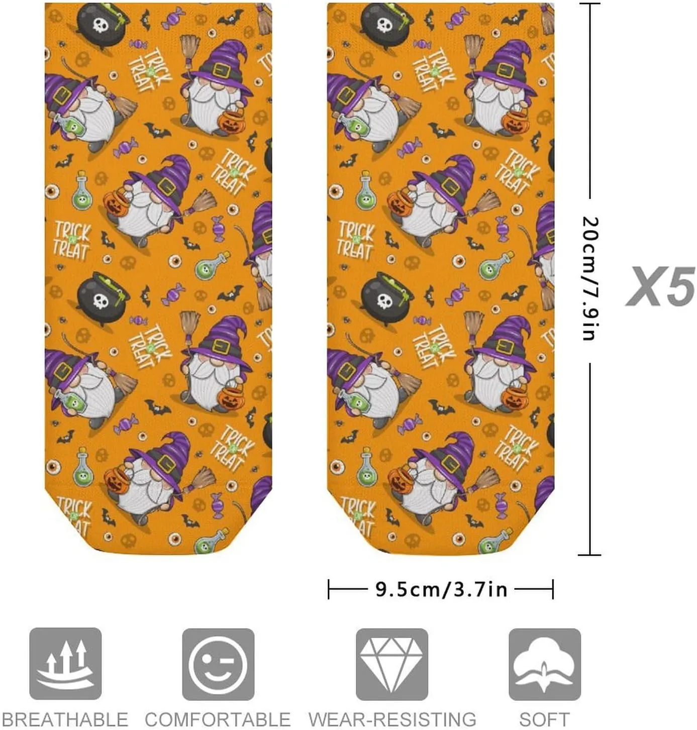 5 Pair Women Ankle Socks, Novelty Casual Low Cut Socks, Ladies & Girls Breathable No Show Socks Funky Gift