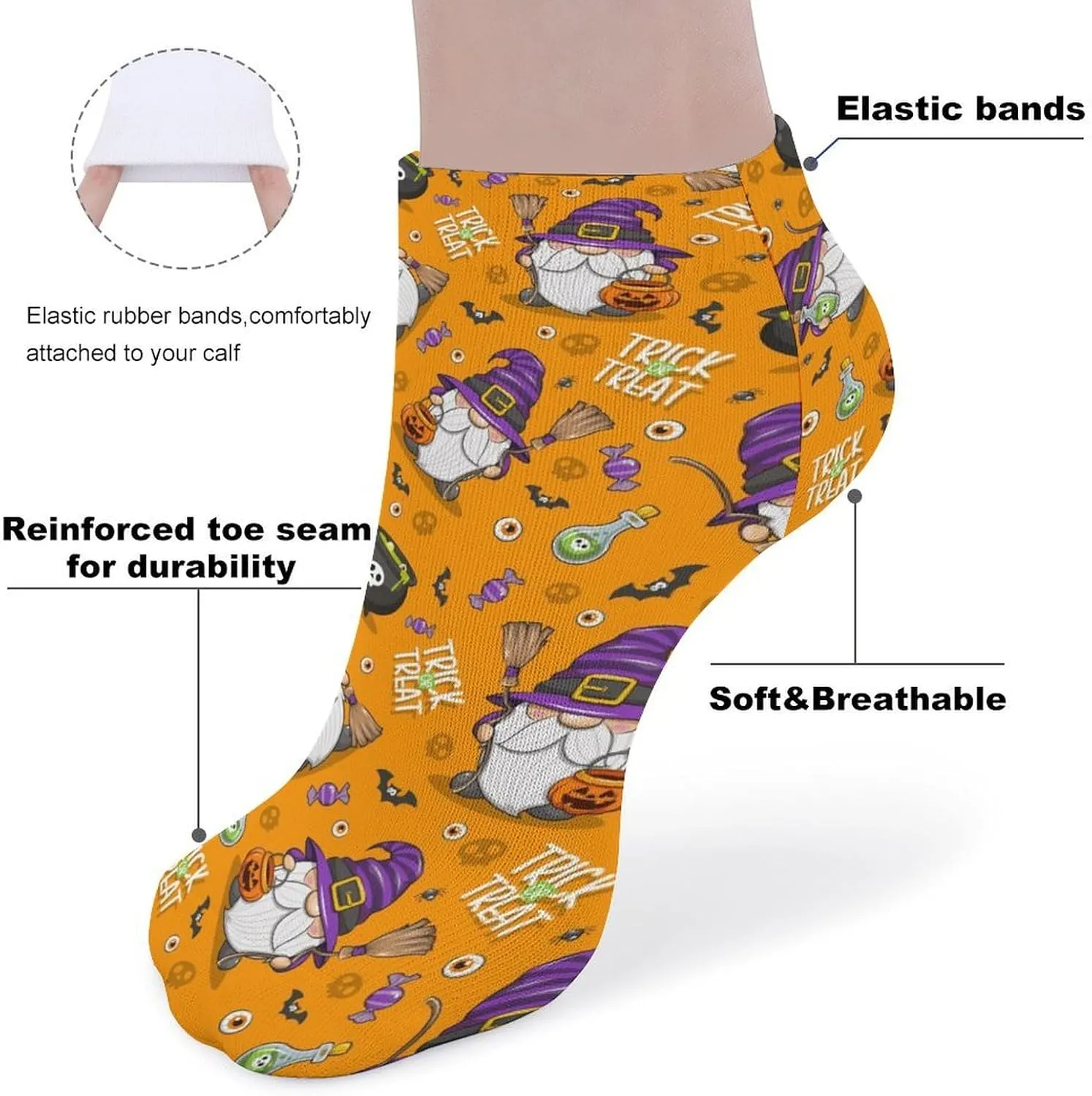 5 Pair Women Ankle Socks, Novelty Casual Low Cut Socks, Ladies & Girls Breathable No Show Socks Funky Gift