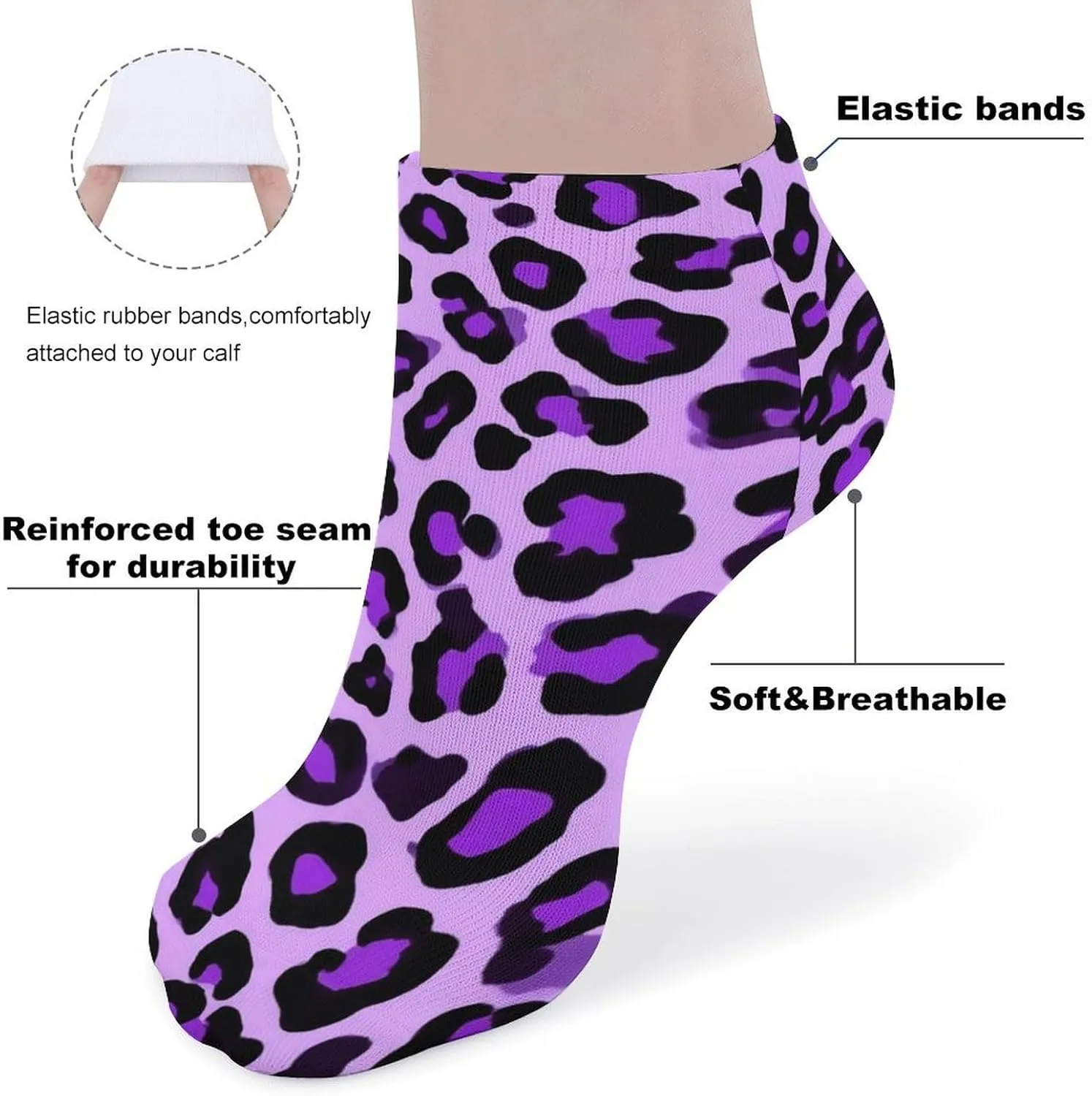 5 Pairs Ankle Athletic Sock, Lightweight Low Cut Sock Casual Running No Show Socks