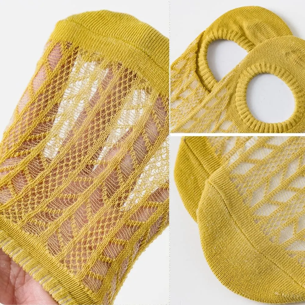 5 Pairs Women No Show Socks Breathable Mesh Low Cut Socks Athletic Running Casual Invisible Liner Socks