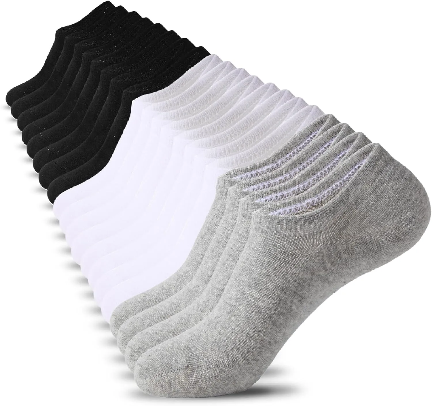 6/10 Pairs Non Slip No Show Socks Womens and Mens Low Cut Invisible Liner Ankle Socks