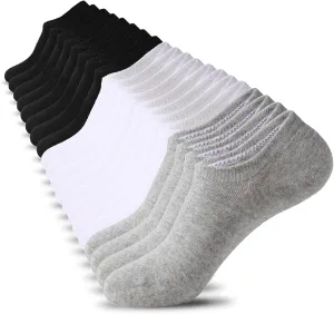 6/10 Pairs Non Slip No Show Socks Womens and Mens Low Cut Invisible Liner Ankle Socks