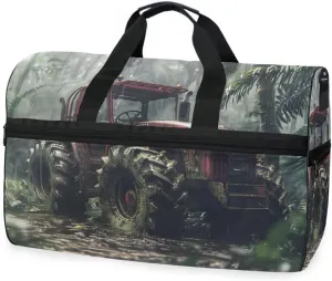 Agriculture Tractor Travel Duffel Bag Luggage Sports Gym Bags With Shoes Compartment Large Capacity Lightweight Duffle Bag For Men Women