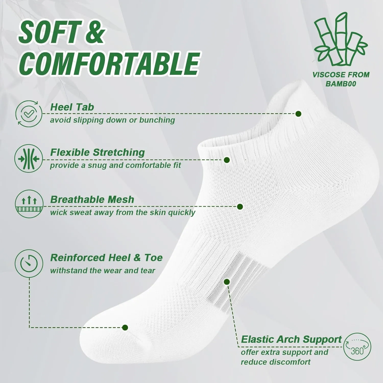 Ankle Socks for Women, Running Athletic Socks Womens Low Cut Ankle No Show Socks 6 Pairs for Women Socks