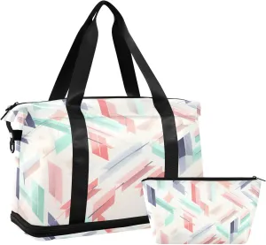 Arrows Pattern Sports Gym Bag,Travel Duffel bag with Wet Pocket & Shoes Compartment Lightweight Waterproof Overnight Bag for Men Women