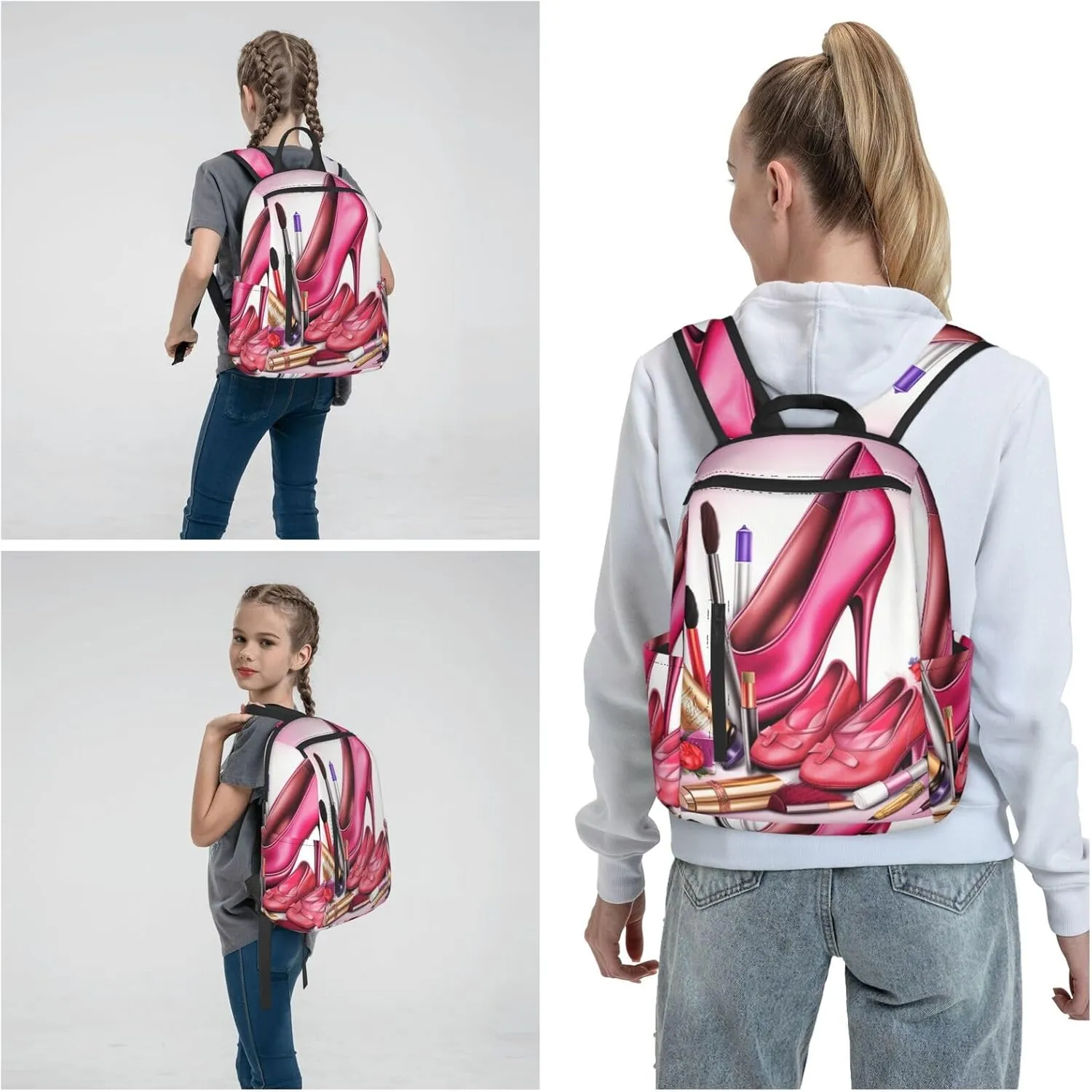 Backpack Soccer Sports Ball Travel Casual Laptop Backpack Adjustable Hiking Daypack for Men Women, Shoes and Makeup, One Size