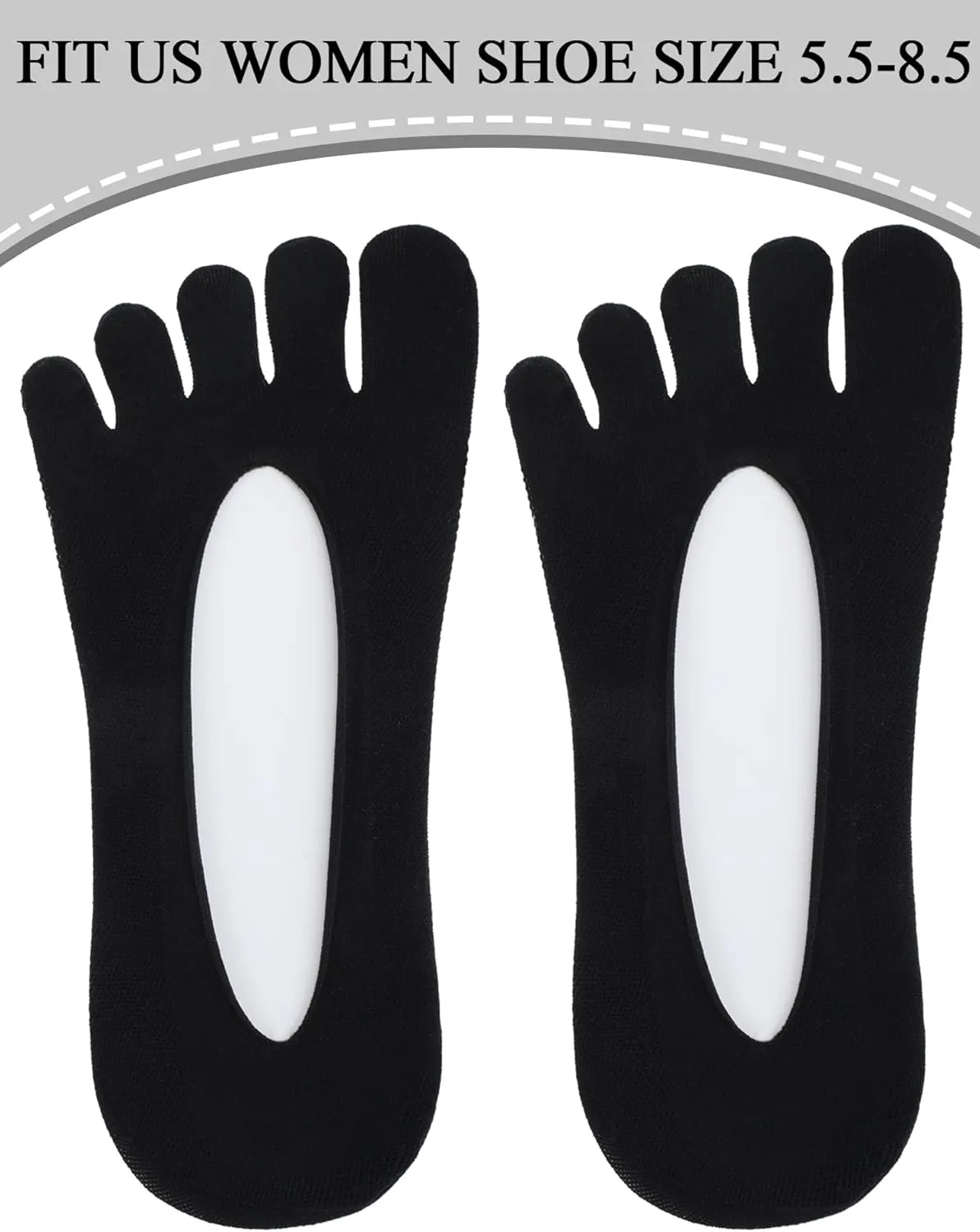 Bencailor 10 Pairs Women Toe Socks No Show Low Cut Socks with Toes Separated for Women Men Athletic Running