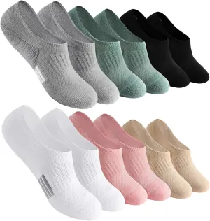 Bevigorio No Show Socks - Womens Athletic Non Slip Cushioned Low Cut Socks - Invisible Footies - 6 Pairs