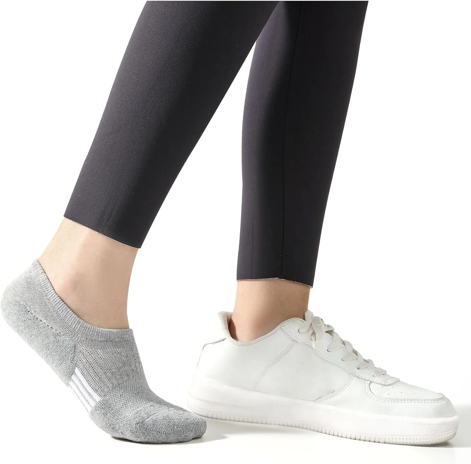 Bevigorio No Show Socks - Womens Athletic Non Slip Cushioned Low Cut Socks - Invisible Footies - 6 Pairs