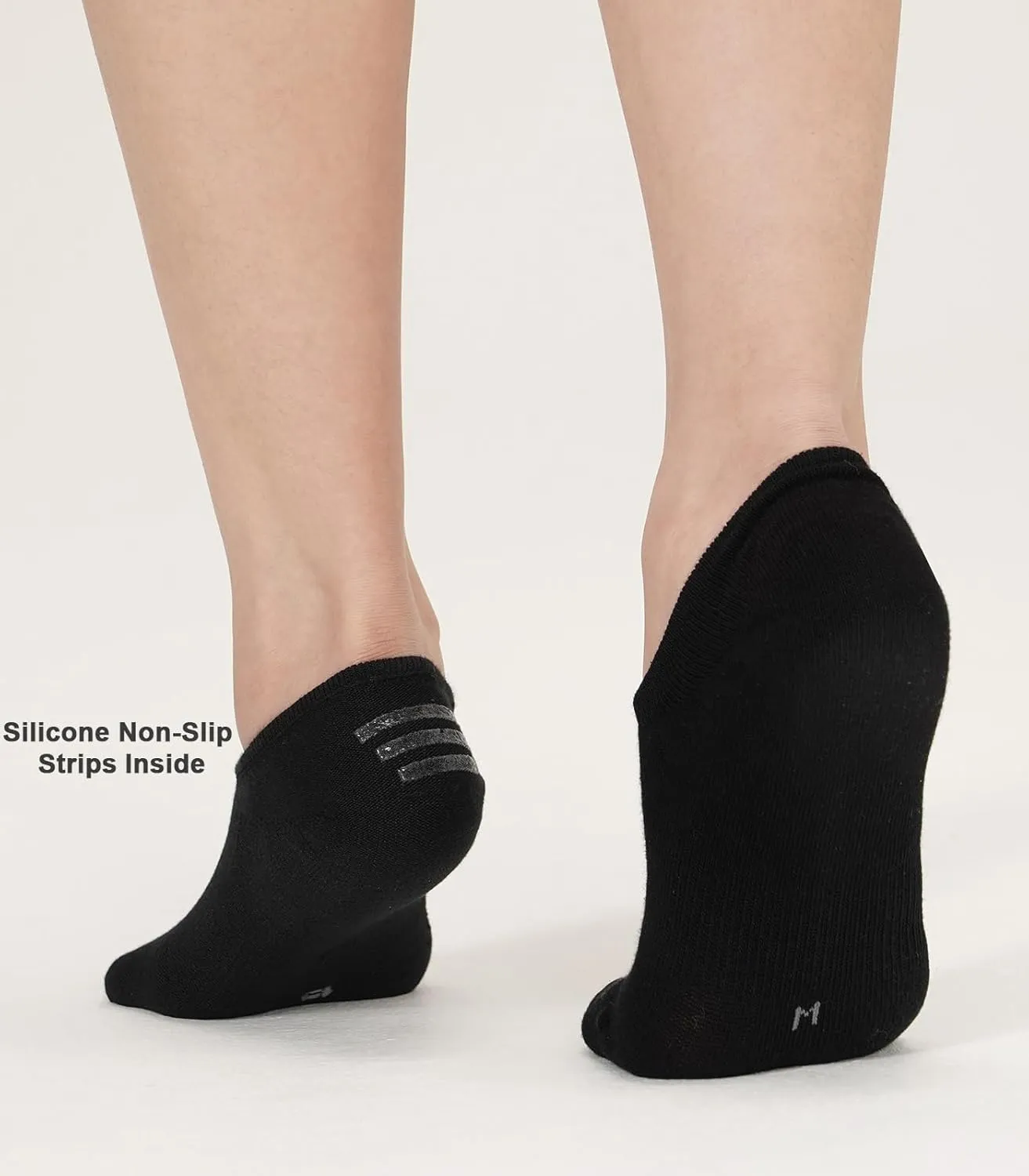 Breslatte 6pairs No Show Socks Womens Men Non-slip Soft Cotton Invisible Socks for Women Daily Sport