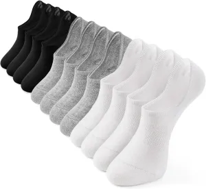 Breslatte 6pairs No Show Socks Womens Men Non-slip Soft Cotton Invisible Socks for Women Daily Sport