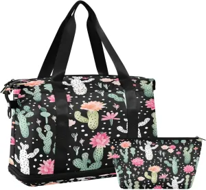 Cactus Sports Gym Bag,Travel Duffel bag with Wet Pocket & Shoes Compartment Lightweight Waterproof Overnight Bag for Men Women