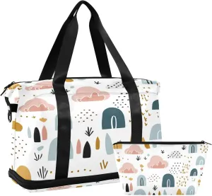 Cartoon Rainbows Sports Gym Bag,Travel Duffel bag with Wet Pocket & Shoes Compartment Lightweight Waterproof Overnight Bag for Men Women