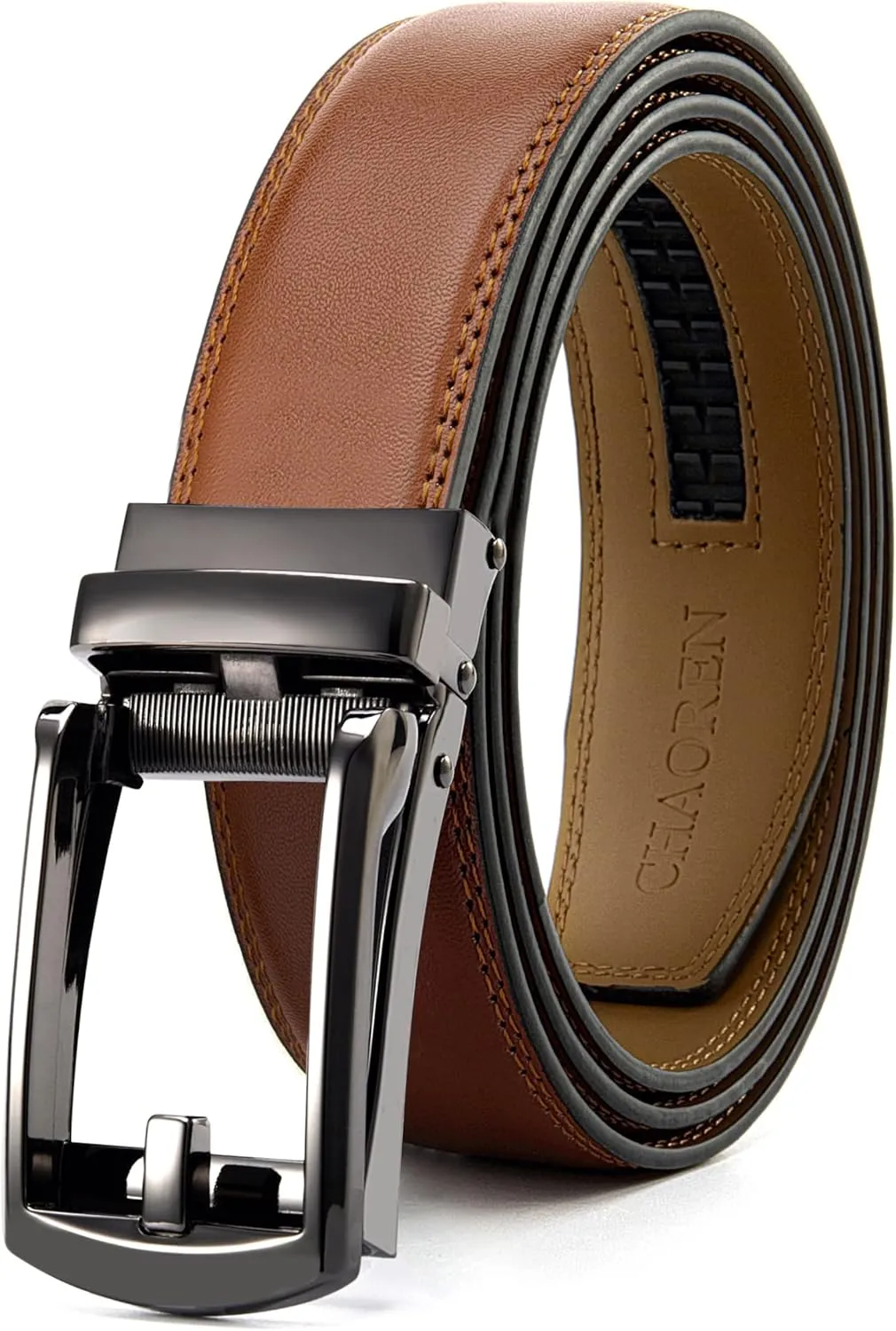 CHAOREN Mens Dress Belt - Ratchet Belt Leather 1 1/4" Comfort Click - Perfect Companion to Mens Dress Shoes