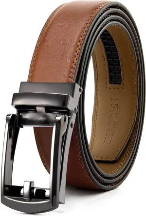 CHAOREN Mens Dress Belt - Ratchet Belt Leather 1 1/4" Comfort Click - Perfect Companion to Mens Dress Shoes