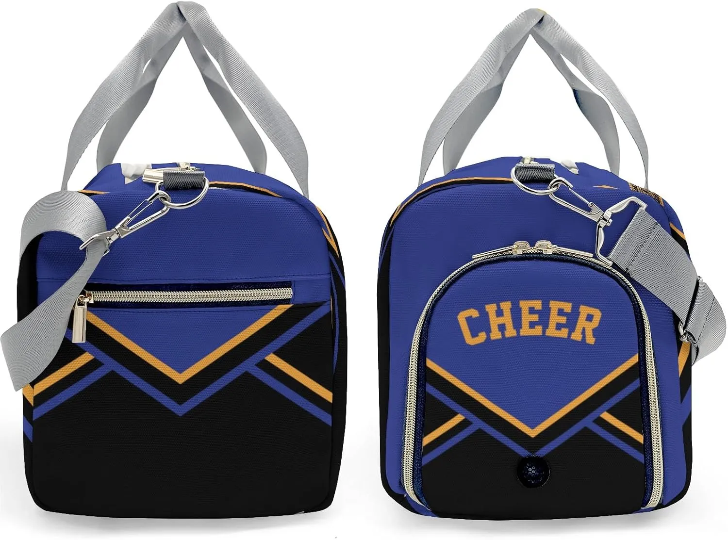 Cheer Blue Black Cheerleader Duffel Bag Travel Bag with Shoes Compartment Gym Yoga Sport Men Women Waterproof with Name