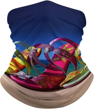 Colorful Sandals Shoes Neck Gaiter Winter Face Mask for Men Women Scarf Face Cover Breathable Balaclava Running Bandana