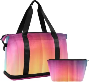 Colourful Pattern Sports Gym Bag,Travel Duffel bag with Wet Pocket & Shoes Compartment Lightweight Waterproof Overnight Bag for Men Women