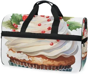 Cupcake Travel Duffel Bag Luggage Sports Gym Bags With Shoes Compartment Large Capacity Lightweight Duffle Bag For Men Women