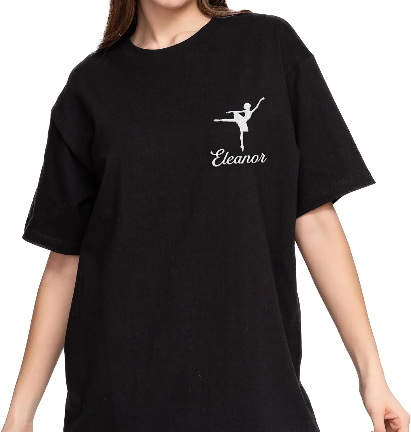 Custom Ballet Embroidered Sweatshirt for Women and Girls Ballerina Funny Dance Shoes Gift Cool Dancer Toe Dancing Sport Shirt