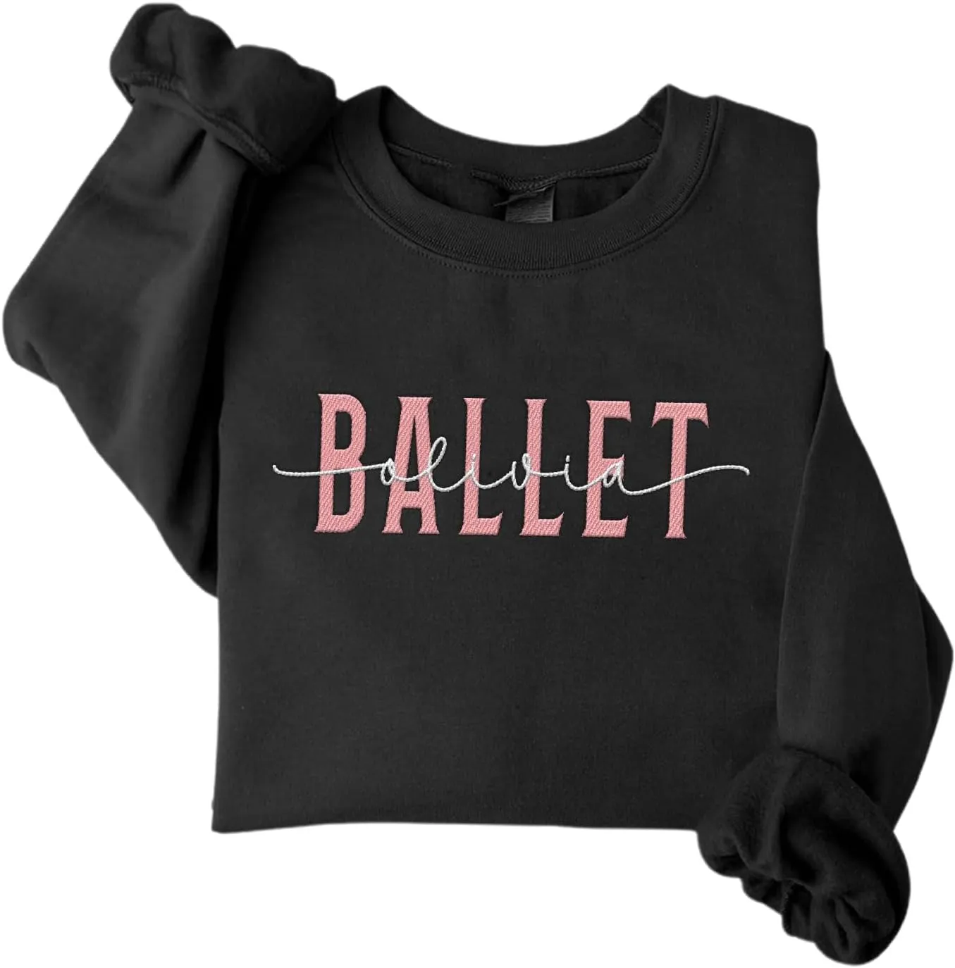 Custom Ballet Embroidered Sweatshirt for Women and Girls Ballerina Funny Dance Shoes Gift Cool Dancer Toe Dancing Sport Shirt