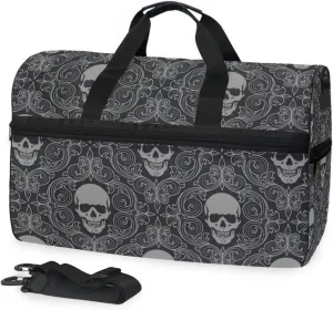 Dead Skulls Travel Duffel Bag Luggage Sports Gym Bag With Shoes Compartment Large Capacity Lightweight Duffle Bag For Men Women