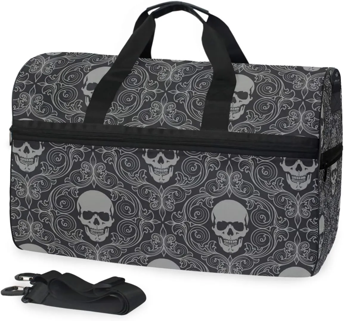 Dead Skulls Travel Duffel Bag Luggage Sports Gym Bag With Shoes Compartment Large Capacity Lightweight Duffle Bag For Men Women
