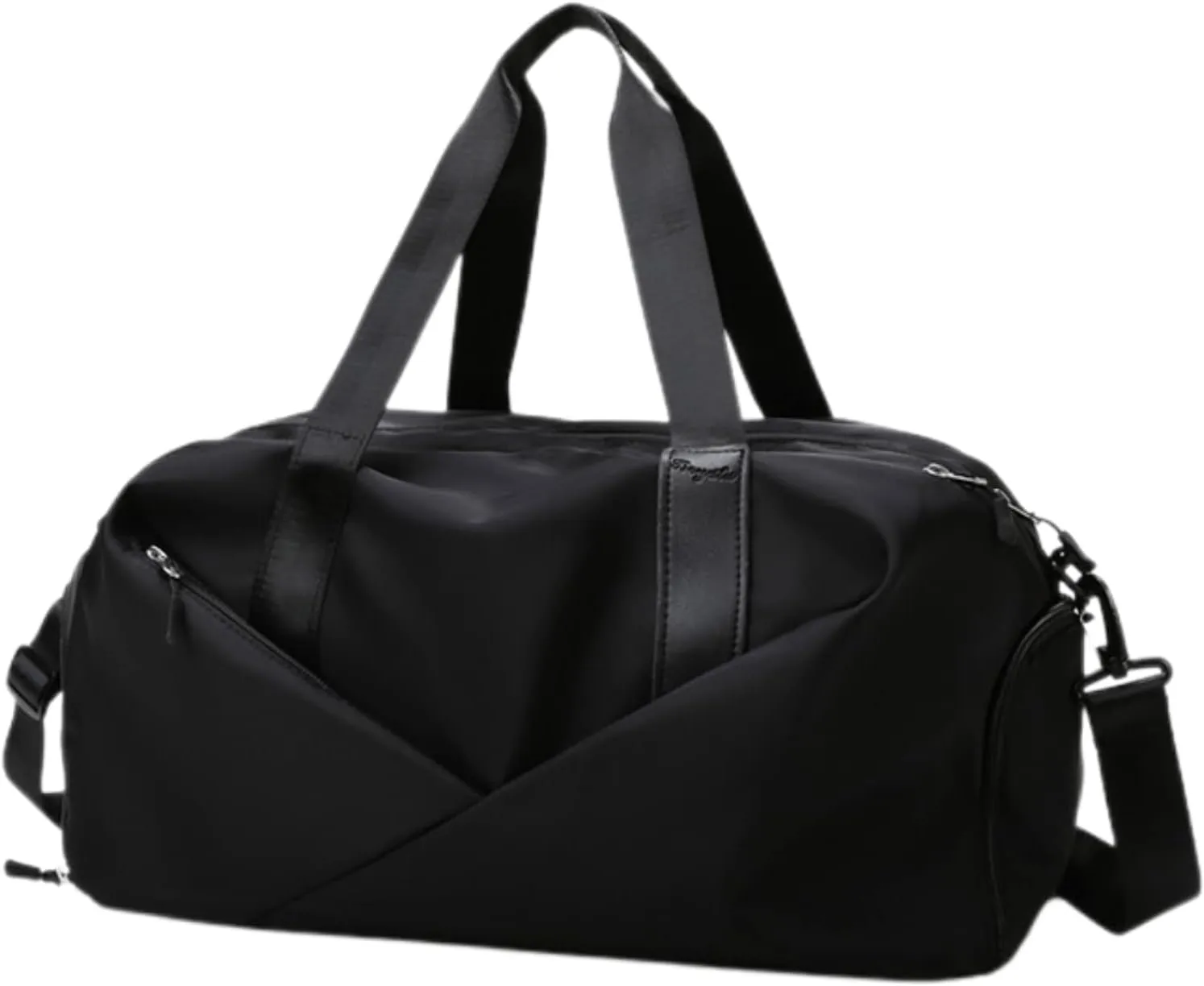 Duffle Bag, Gym Bag for Women, Separate Shoes Compartment Yoga Bag, Wet and Dry Separation Beach Bag, Black, Small, Leisure