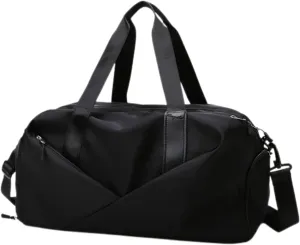 Duffle Bag, Gym Bag for Women, Separate Shoes Compartment Yoga Bag, Wet and Dry Separation Beach Bag, Black, Small, Leisure