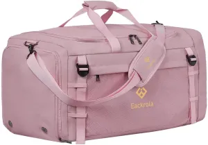 Eackrola Large Sports Gym Bag, Travel Duffel bag with Wet Pocket & Shoes Compartment for men women, 65L, LightweightPink