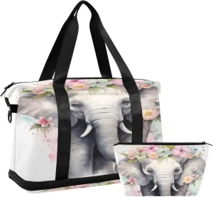 Elephant Sports Gym Bag,Travel Duffel bag with Wet Pocket & Shoes Compartment Lightweight Waterproof Overnight Bag for Men Women