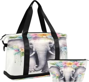Elephant Sports Gym Bag,Travel Duffel bag with Wet Pocket & Shoes Compartment Lightweight Waterproof Overnight Bag for Men Women