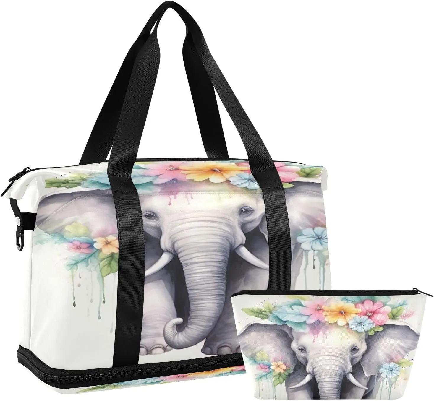 Elephant Sports Gym Bag,Travel Duffel bag with Wet Pocket & Shoes Compartment Lightweight Waterproof Overnight Bag for Men Women