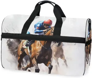 Equestrian Riding Travel Duffel Bag Luggage Sports Gym Bags With Shoes Compartment Large Capacity Lightweight Duffle Bag For Men Women