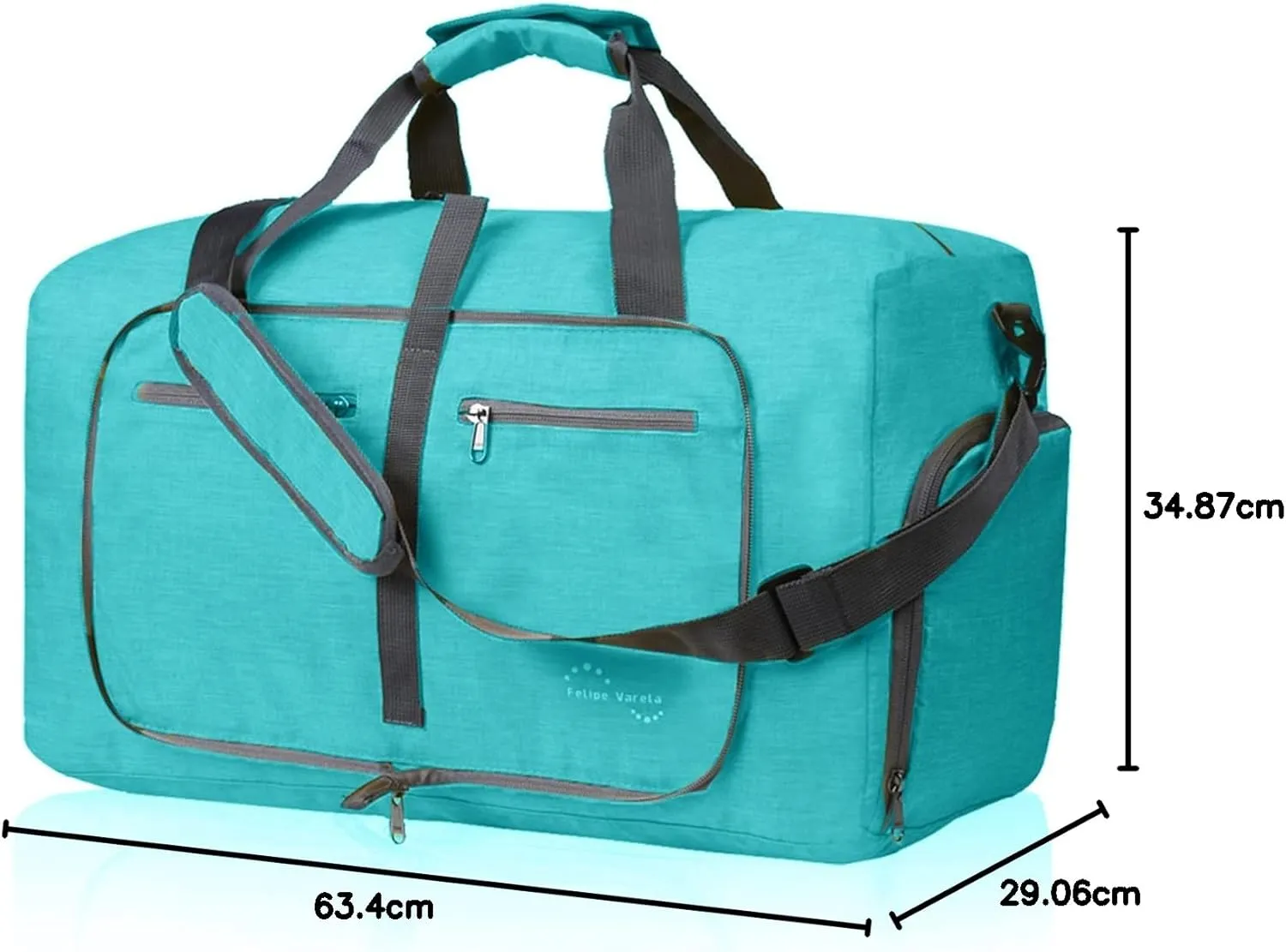Felipe Varela Duffle Bag with Shoes Compartment and Adjustable Strap,Foldable Travel Duffel Bags for Men Women,Waterproof Duffel Bags