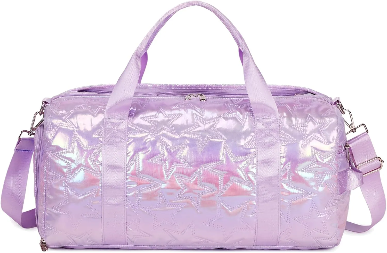 Forestfish Dance Bag For Girls, Small Gym Bag With Shoes Compartment Weekender Overnight Bag Travel Lightweight Waterproof, Purple