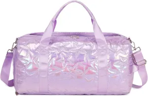 Forestfish Dance Bag For Girls, Small Gym Bag With Shoes Compartment Weekender Overnight Bag Travel Lightweight Waterproof, Purple