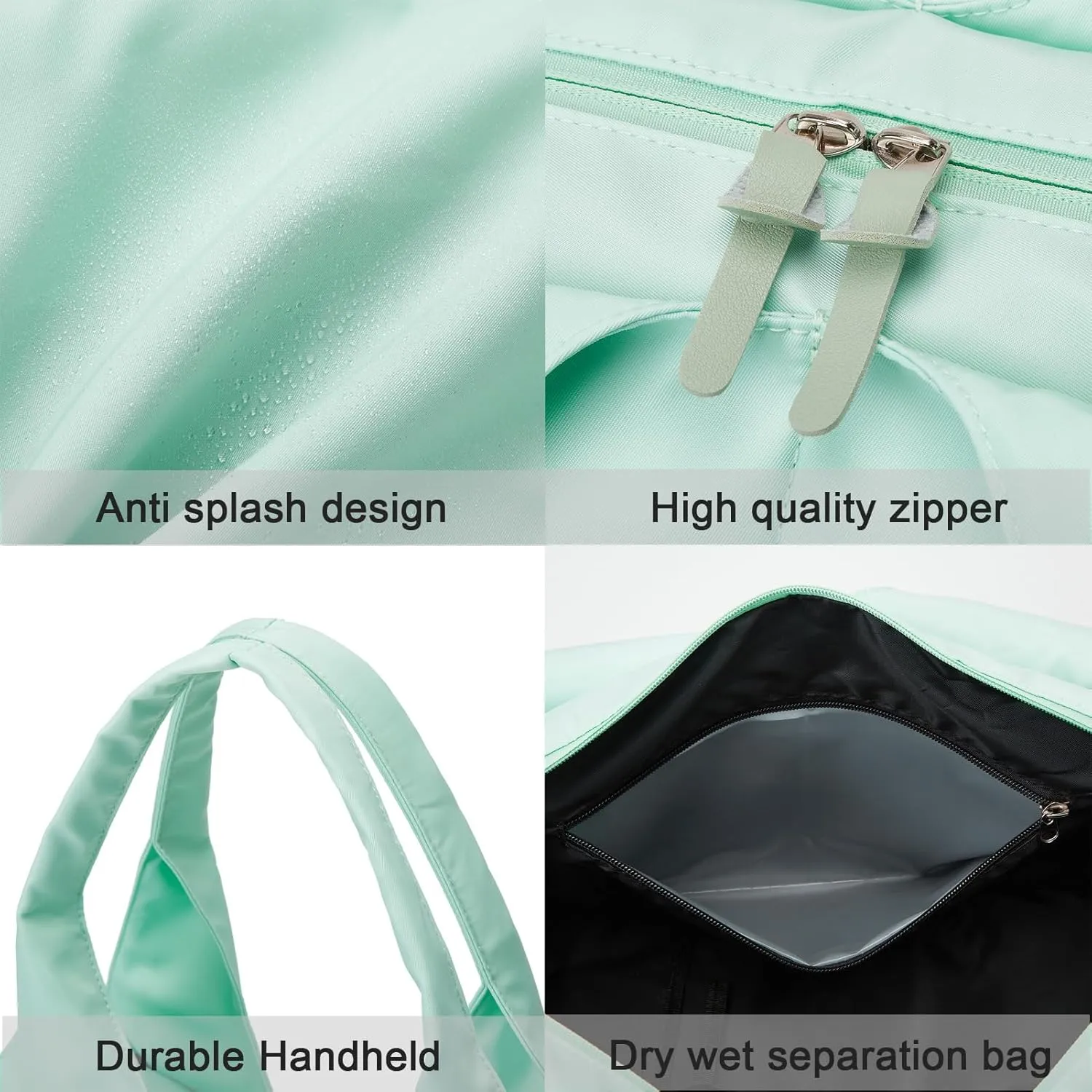 forestfish Yoga Gym Bag for Women with Shoes Compartment & Wet Dry Storage Pockets Lightweight Duffel Bag, Light-green, Stylish