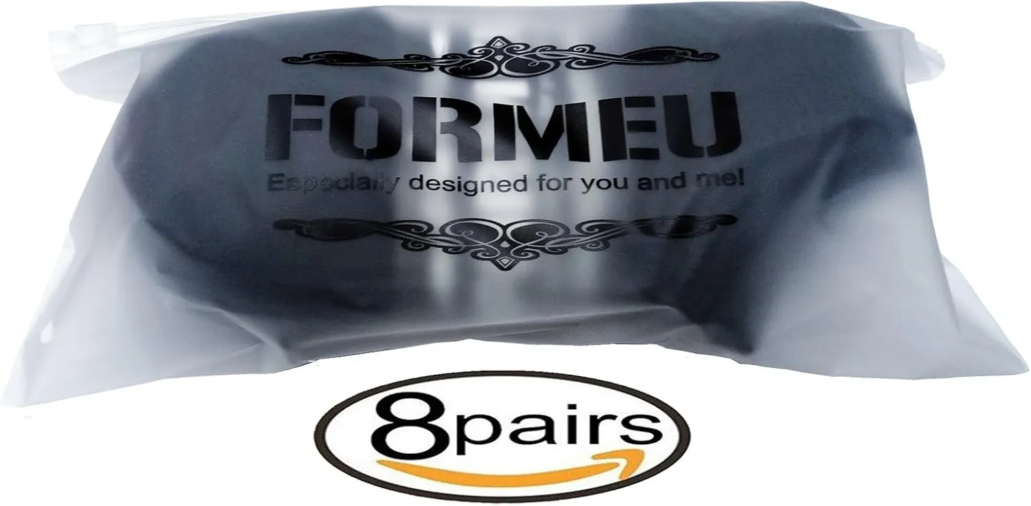 FORMEU Women's Ankle Socks 6/8 Pairs Low Cut Cotton Classic Casual Socks Slim-fit Non Slip Moisture Wicking Short Socks