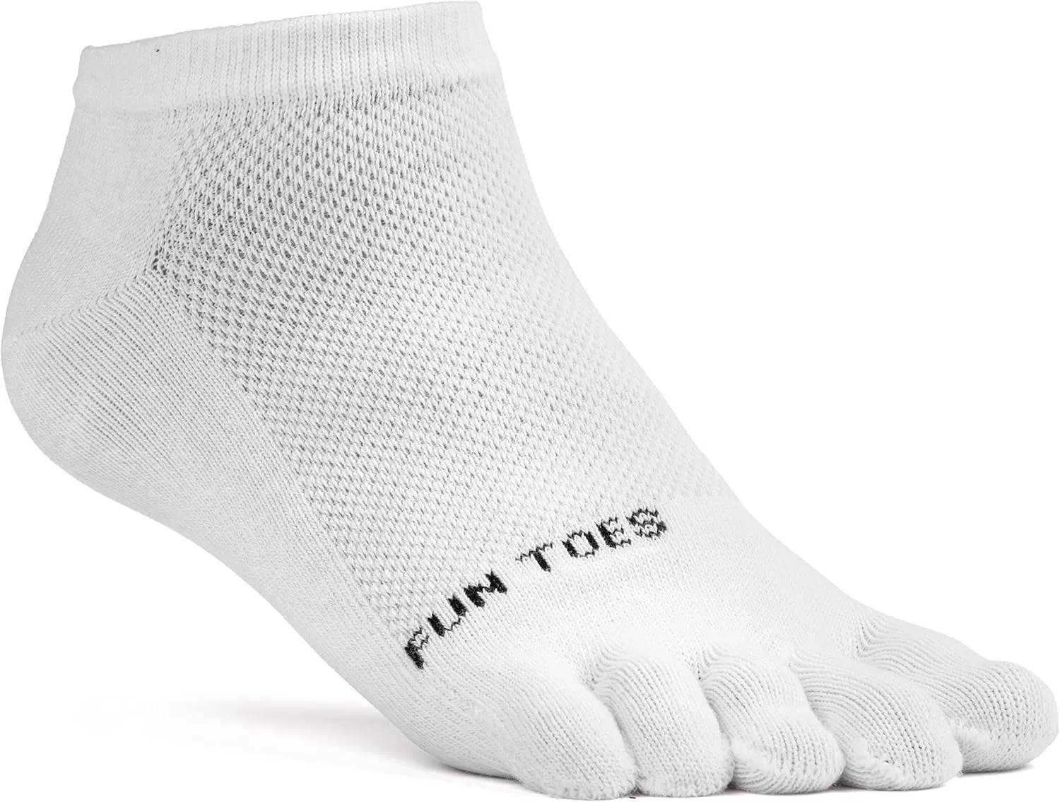 FUN TOES Women's Cotton Toe Socks-Barefoot Running- Breathable- 6 Pairs Pack-Size 9-11 Lightweight