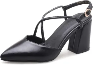 Gicoiz Pointed Toe Heels Women Formal Block Heels Sandals
