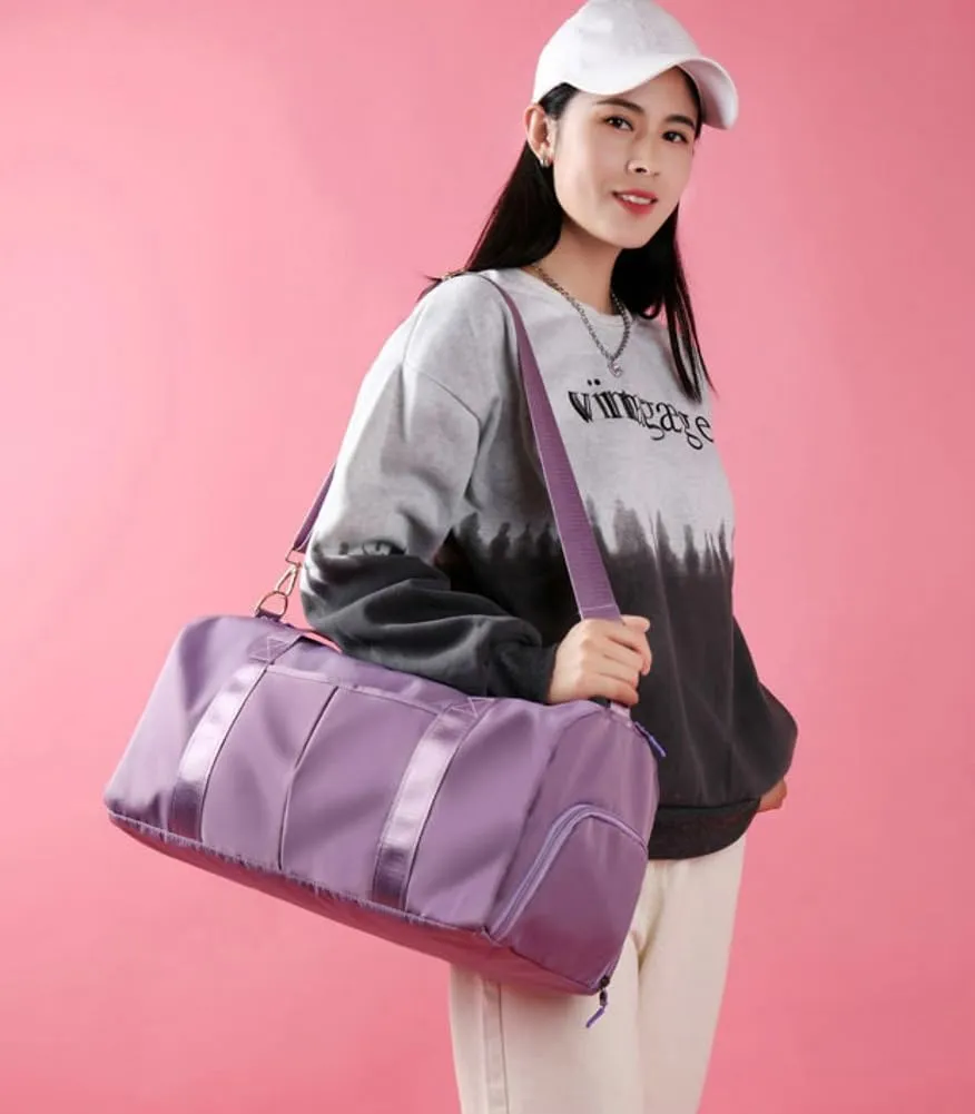 Gym Bag for Women with Wet Pocket & Shoes Compartment Waterproof Shoulder Weekender Bag Swim Sports Travel Gym Bag