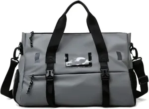 Gym Bag for Women Yoga Tote Bag Travel Sports Duffel Bag Weekender Bag with Dry Wet Pocket & Shoes Compartment (Grey)