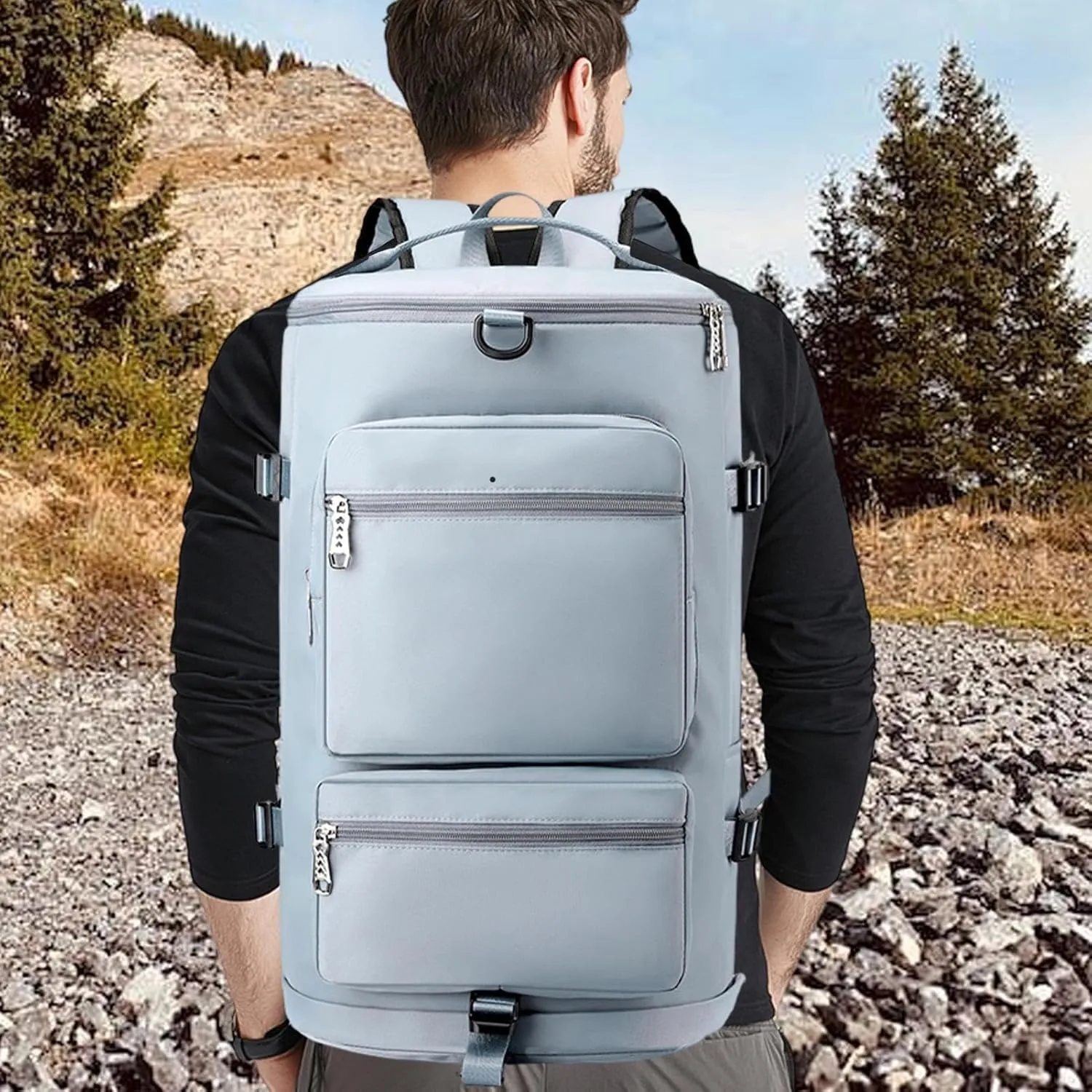 Gym Bag Women Men with Shoes Compartment & Wet Pocket Travel Duffel Bag Gym Backpack Waterproof Weekender Overnight Backpack