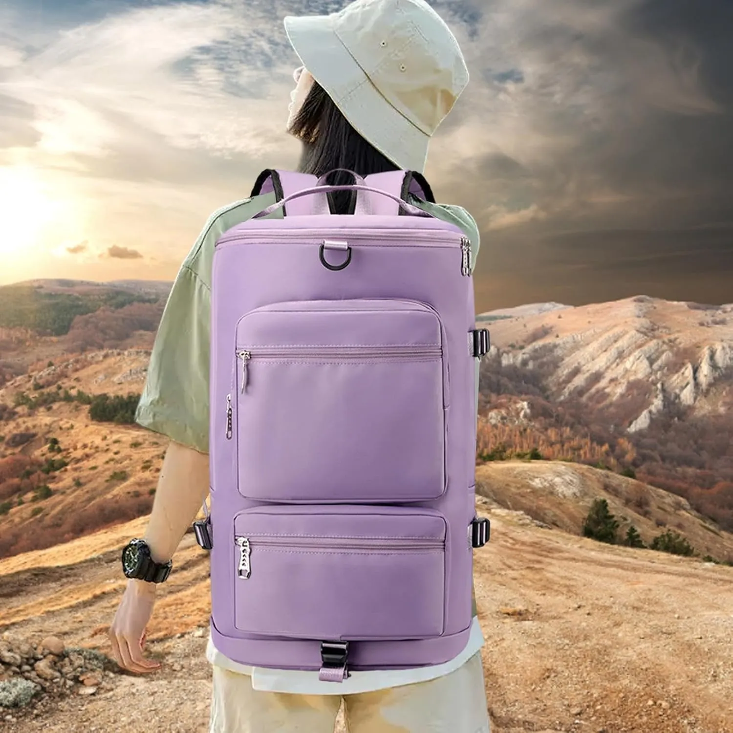 Gym Bag Women Men with Shoes Compartment & Wet Pocket Travel Duffel Bag Gym Backpack Waterproof Weekender Overnight Backpack