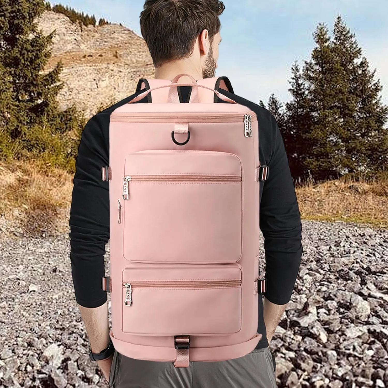 Gym Bag Women Men with Shoes Compartment & Wet Pocket Travel Duffel Bag Gym Backpack Waterproof Weekender Overnight Backpack