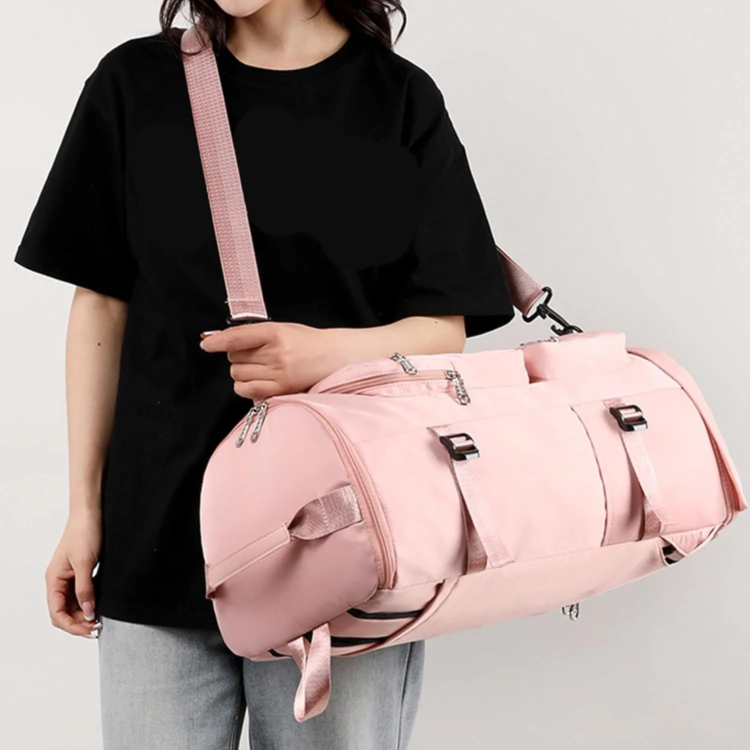 Gym Bag Women Men with Shoes Compartment & Wet Pocket Travel Duffel Bag Gym Backpack Waterproof Weekender Overnight Backpack